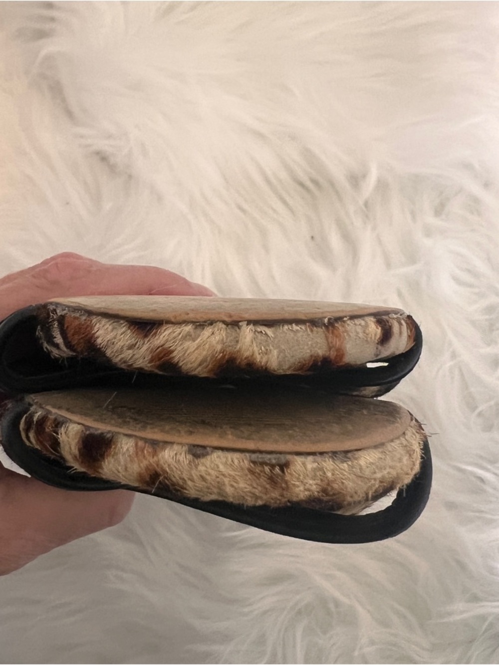 🔥🔥3/$25 J. CREW Calf Hair Leopard Print Slide 7.5 FLAWED - Picture 8 of 10